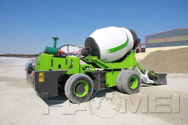 self loading concrete mixer machine